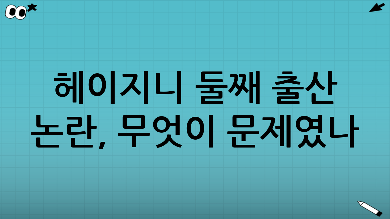 헤이지니 둘째 출산 논란, 무엇이 문제였나?