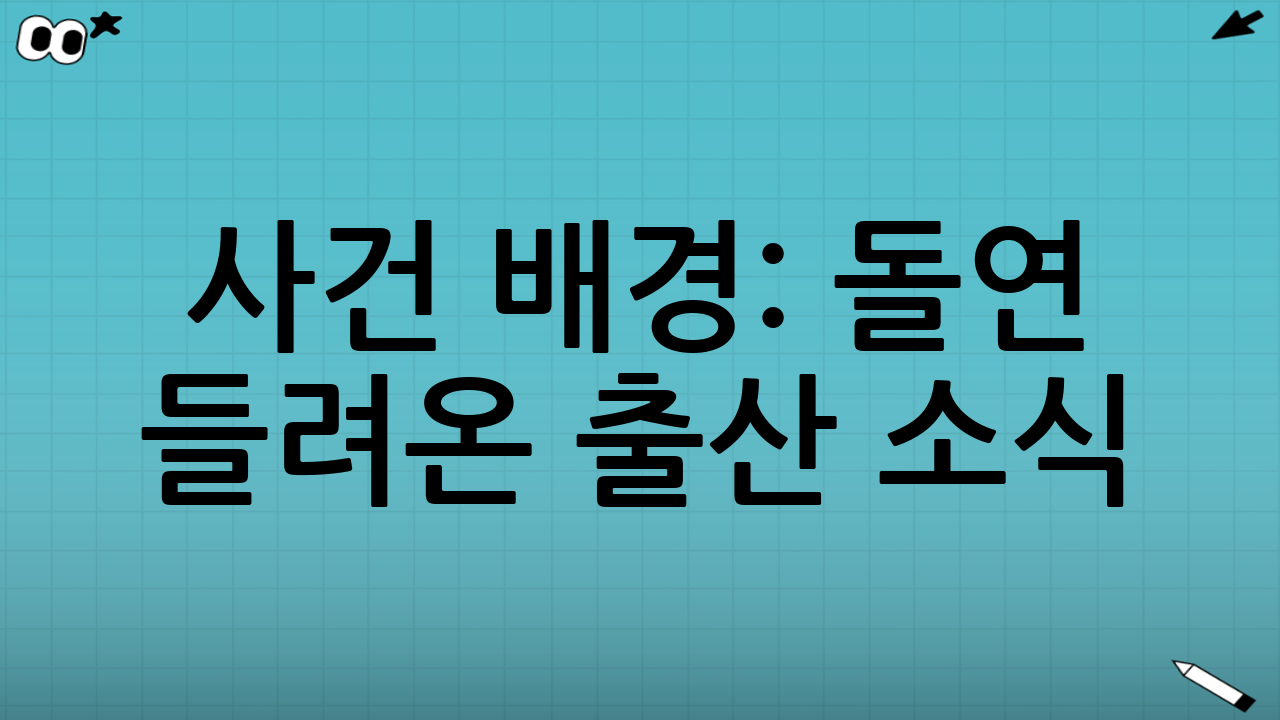 사건 배경: 돌연 들려온 출산 소식