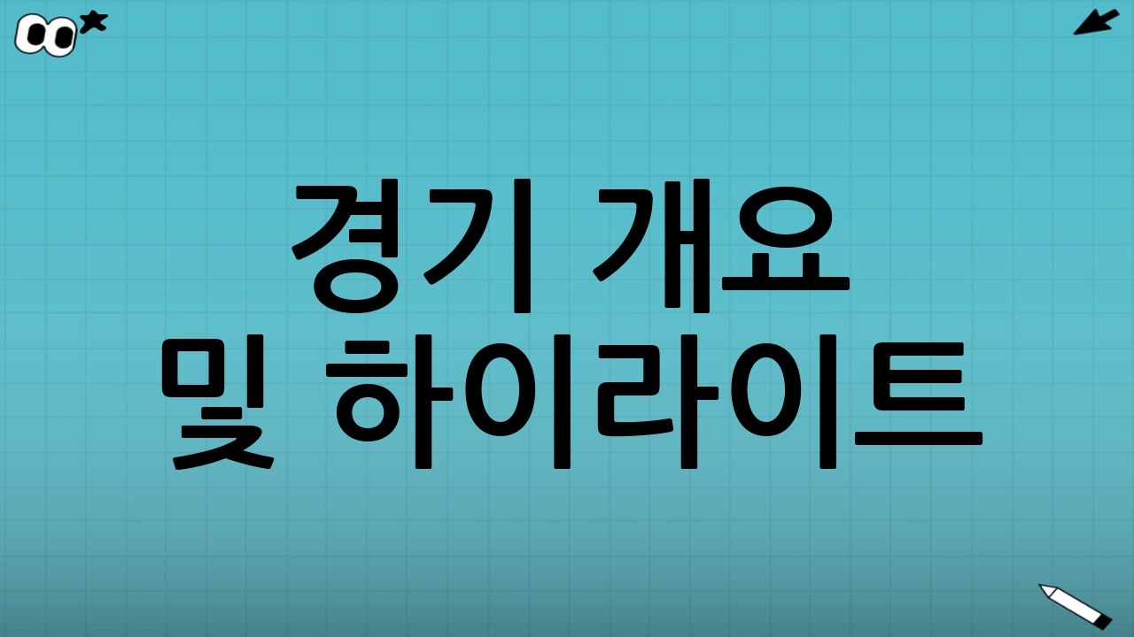 경기 개요 및 하이라이트