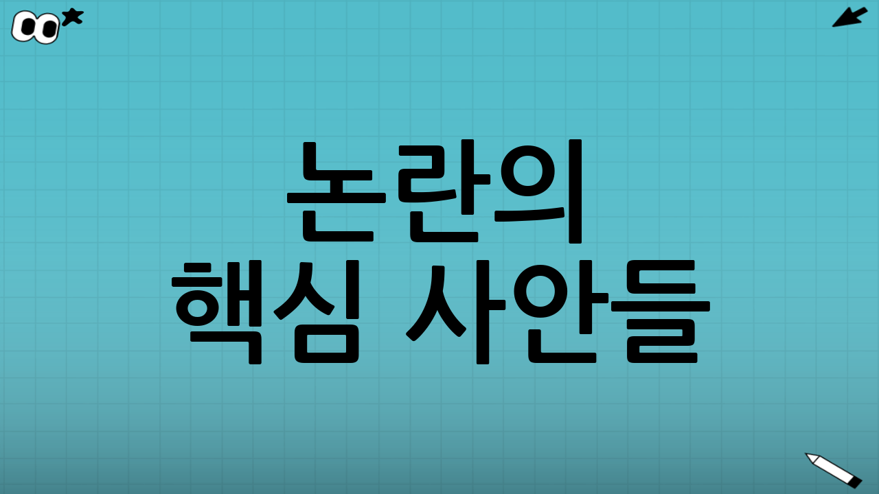 논란의 핵심 사안들