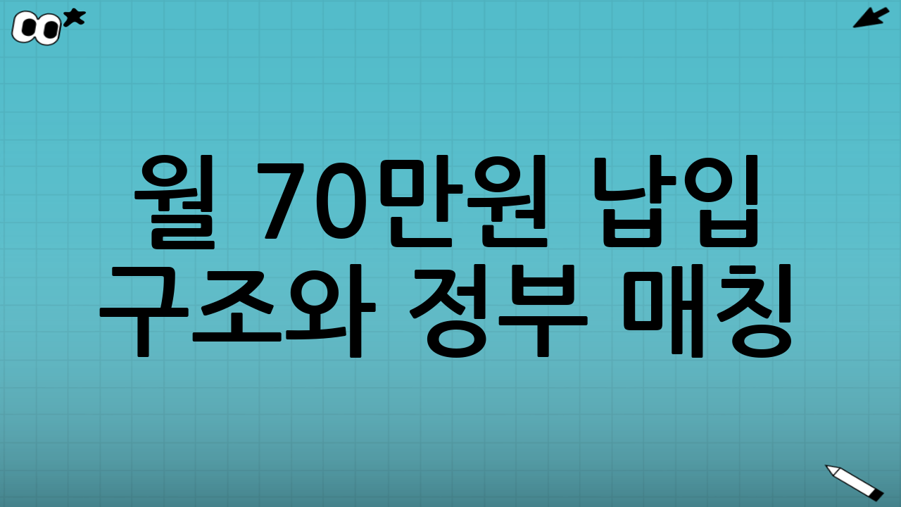 월 70만원 납입 구조와 정부 매칭