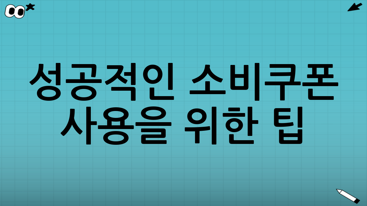 성공적인 소비쿠폰 사용을 위한 팁
