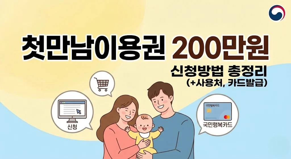 첫만남이용권 200만원 신청방법 및 사용처 안내 이미지