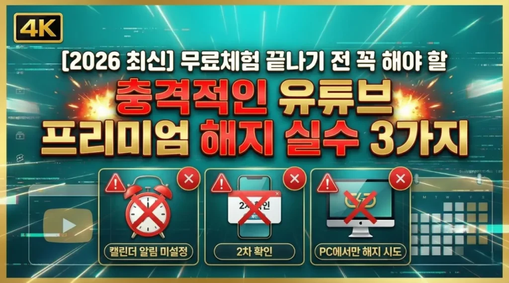 유튜브 프리미엄 해지 실수 3가지