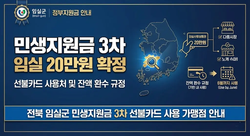 민생지원금 3차 임실 20만원 확정 신청방법