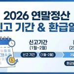 2026 연말정산 일정 및 환급일 안내 이미지