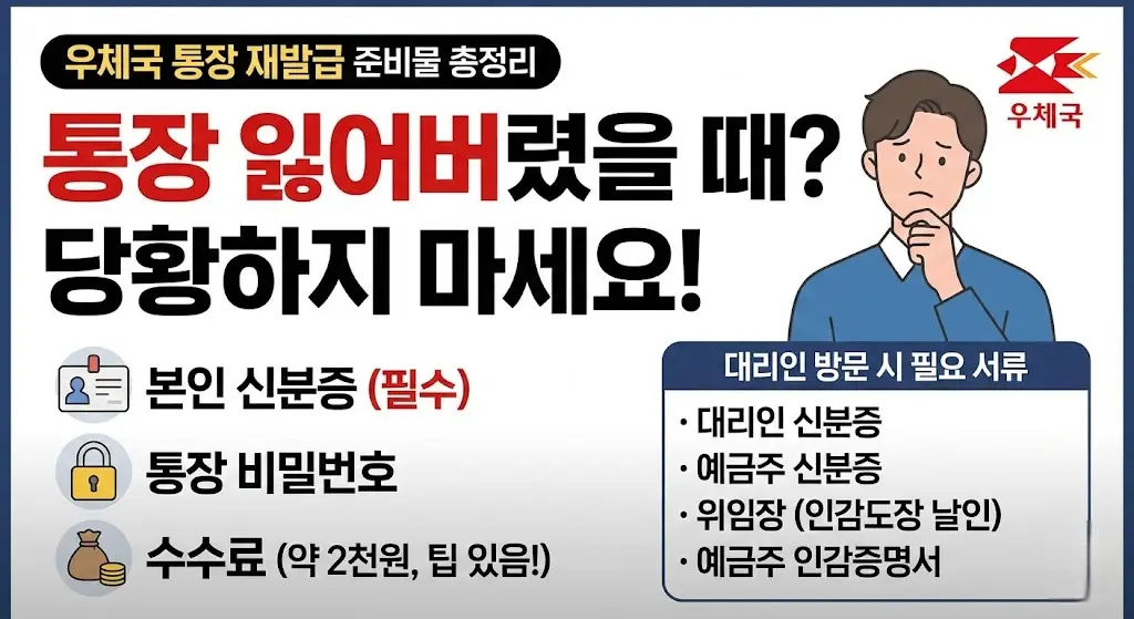 우체국 통장 재발급 준비물 총정리