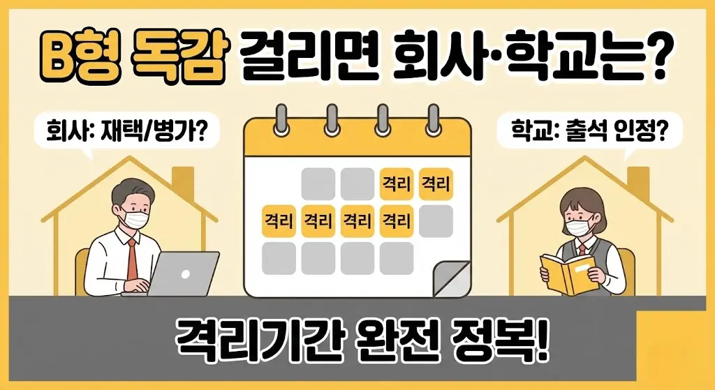B형 독감 걸리면 회사·학교 어떻게 하나요