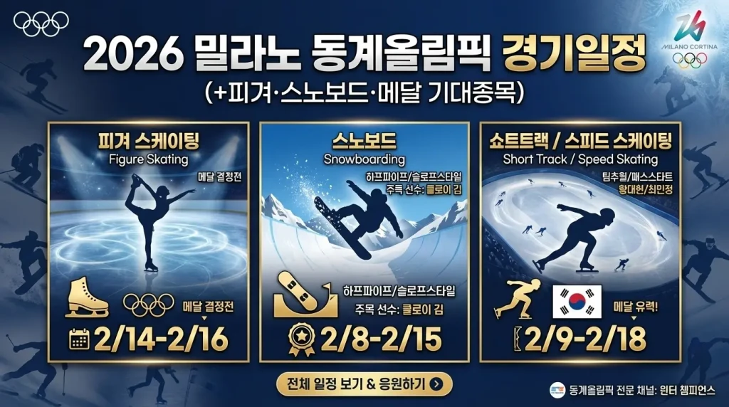 밀라노 동계올림픽 경기일정