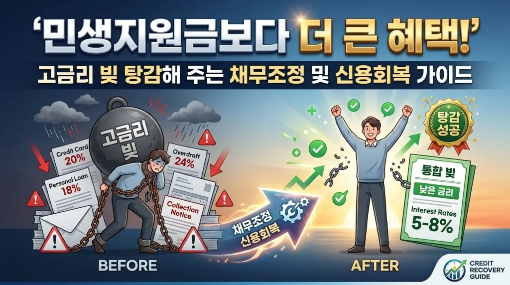 민생지원금보다 더 큰 혜택! 고금리 빚 탕감해 주는 채무조정 및 신용회복 가이드 2 고금리 빚 탕감