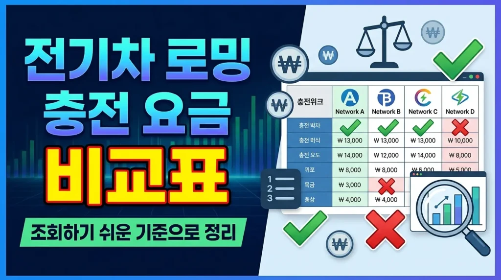 전기차 로밍 충전 요금 비교표