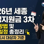 세종 민생지원금 3차 신청방법