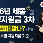 세종 민생지원금 3차 금액