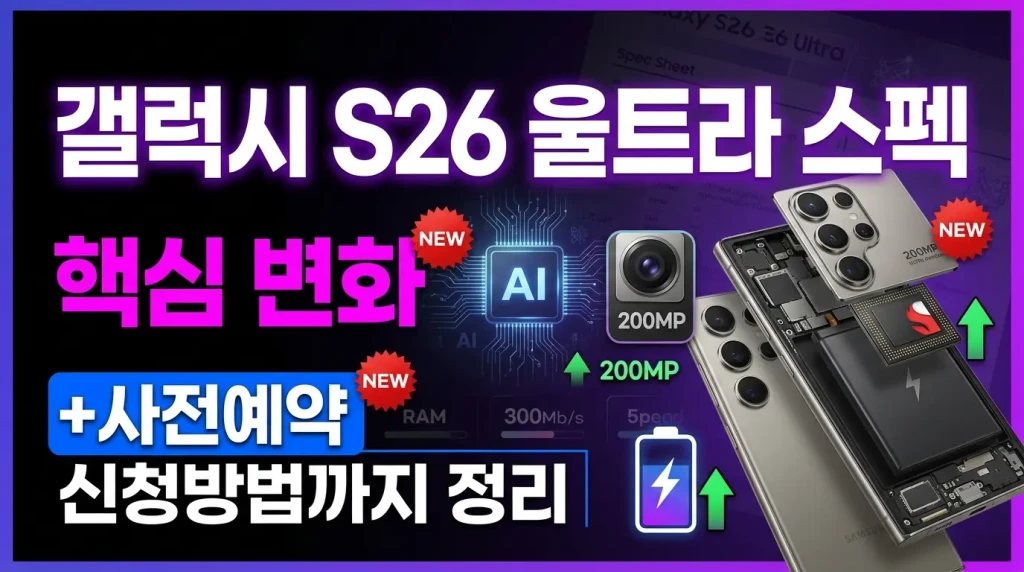 갤럭시 S26 울트라 스펙 핵심 변화