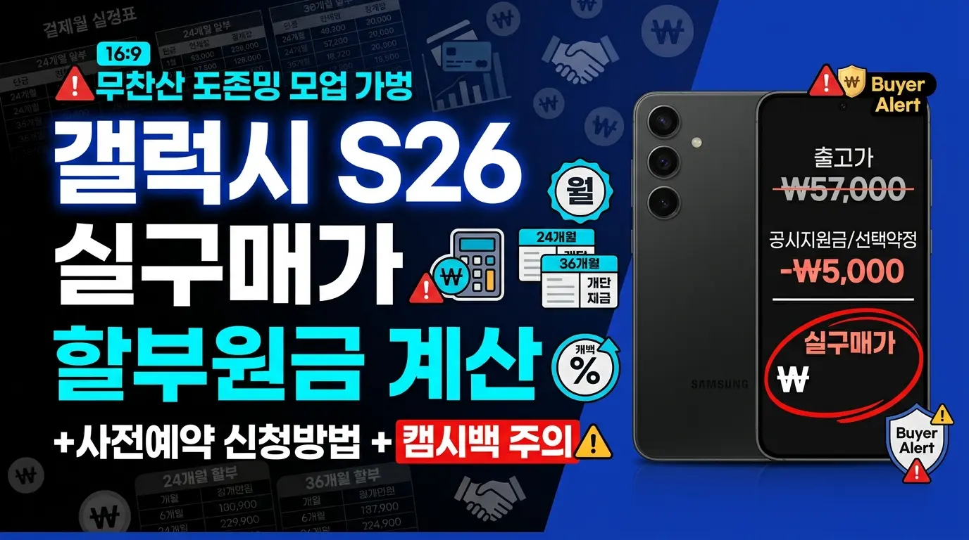 갤럭시 S26 실구매가 할부원금