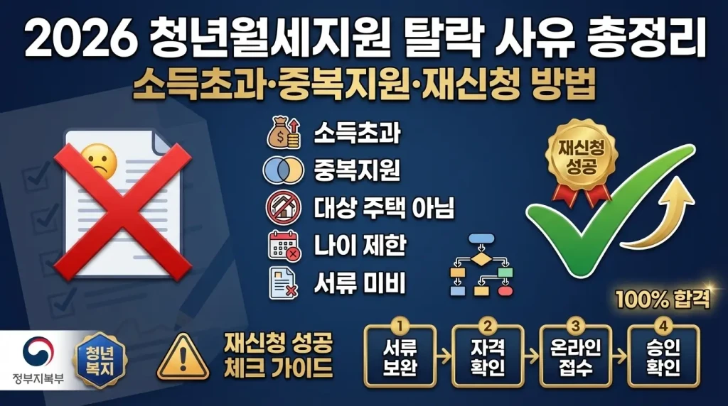 청년월세지원 탈락 사유