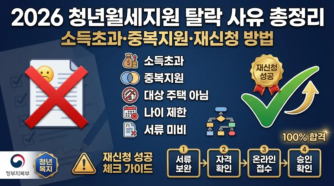 청년월세지원 탈락 사유