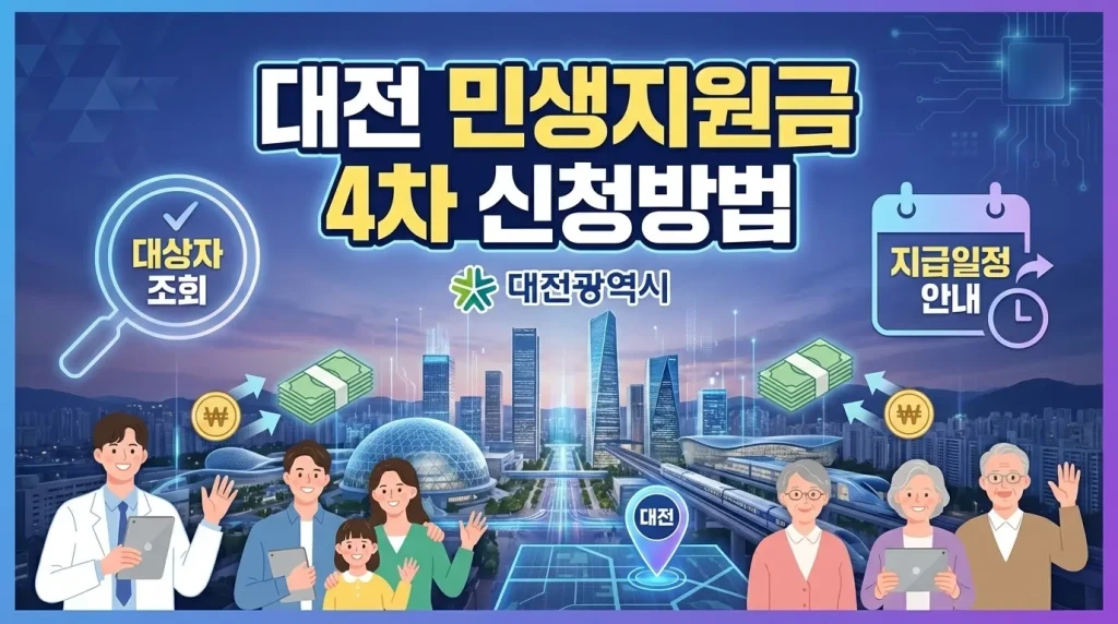 대전 민생지원금 4차 신청방법