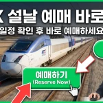 설날 기차 예매 실패 시 대안 추천