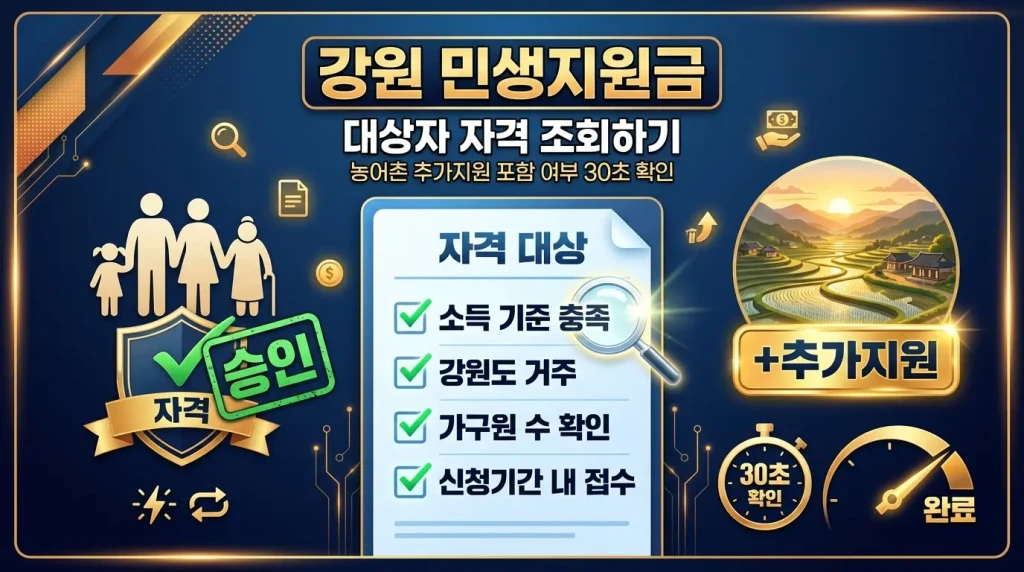 강원 민생지원금 대상자 자격 조회하기