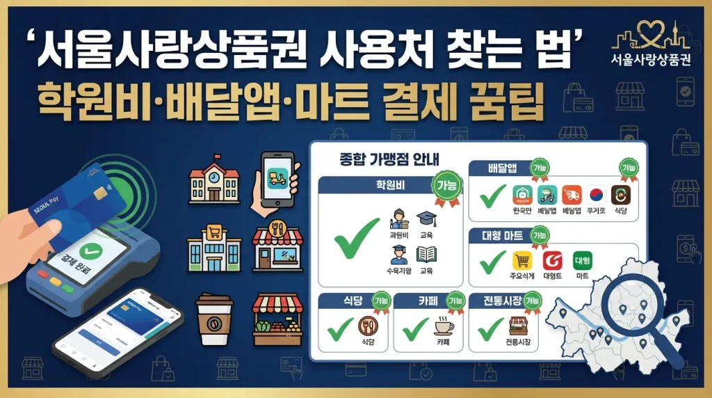 서울사랑상품권 사용처 찾는 법