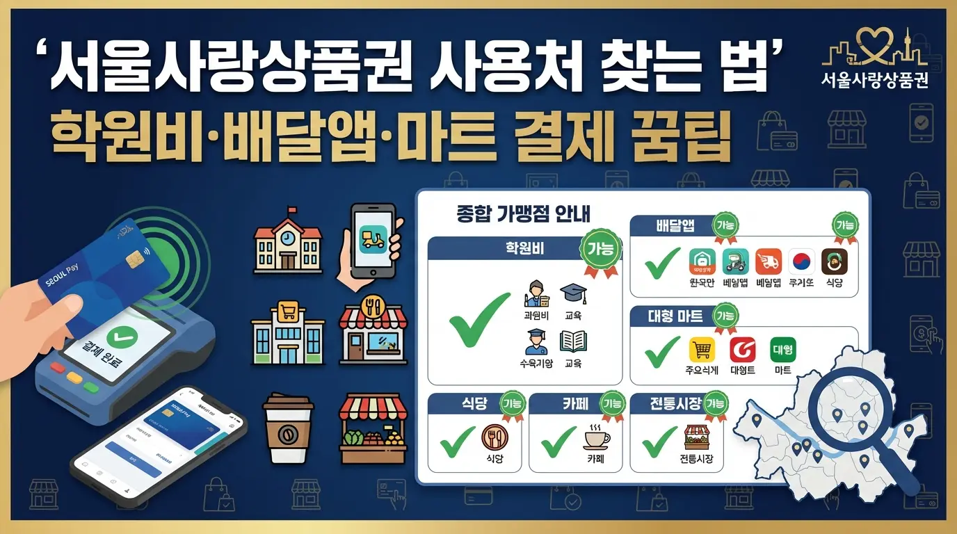 서울사랑상품권 사용처 찾는 법