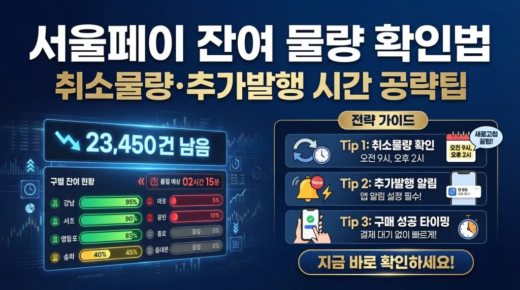 서울페이 잔여 물량 확인법