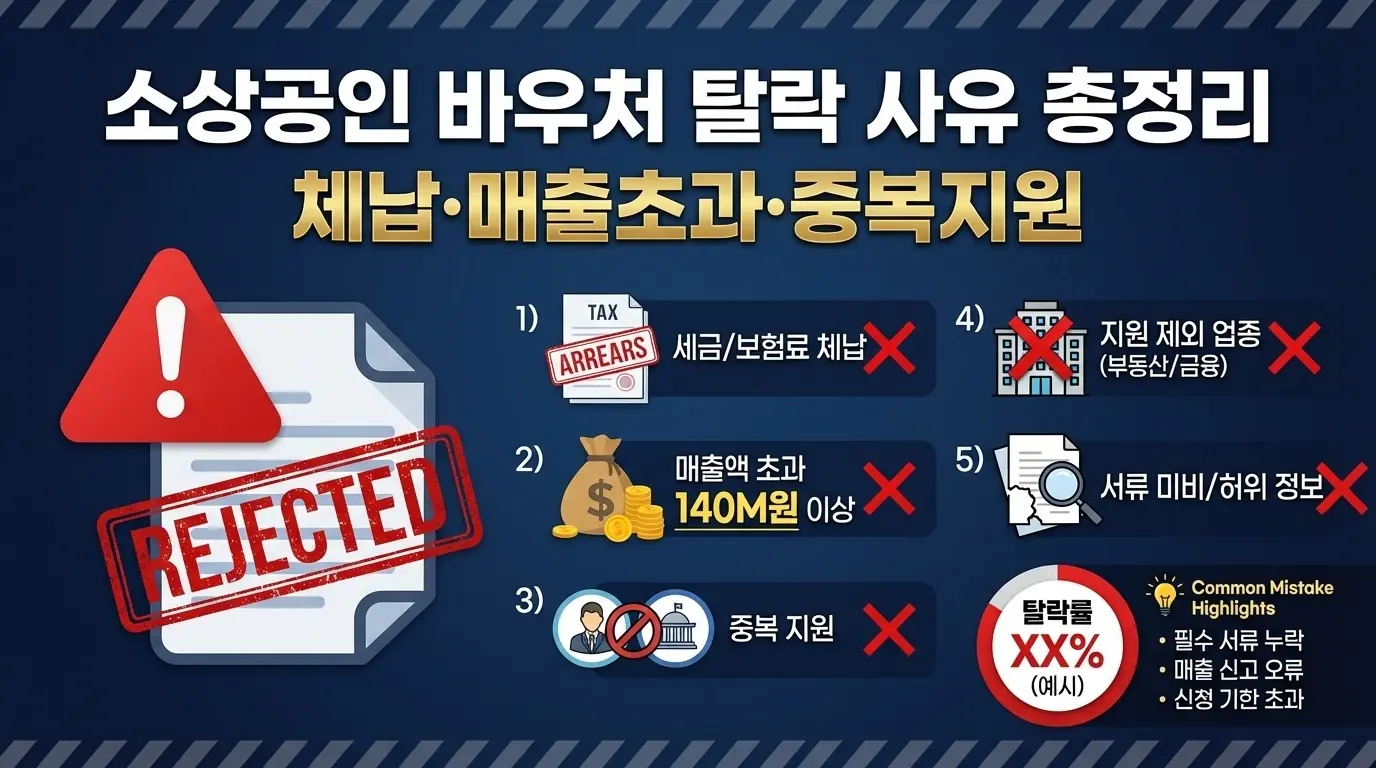 소상공인 경영안전 바우처 탈락 사유