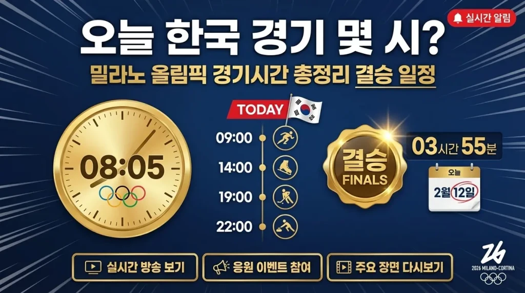 밀라노 올림픽 경기시간