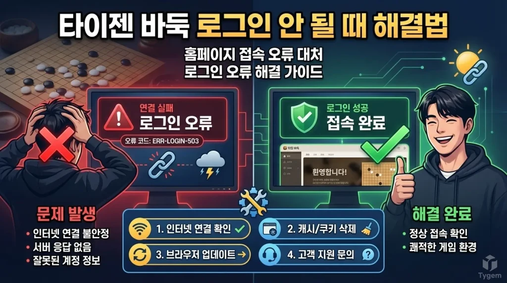 타이젬 바둑 로그인 안 될 때 해결법