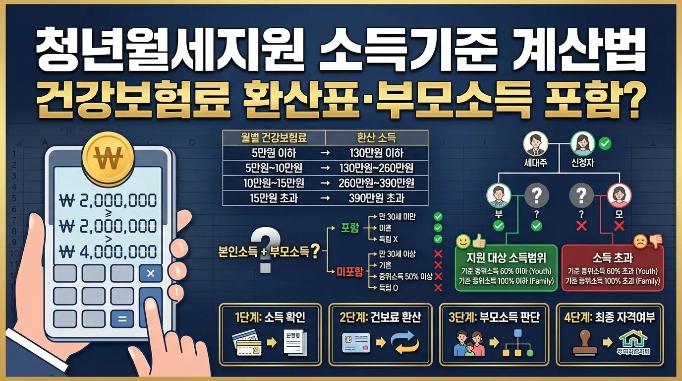 청년월세지원 소득기준 계산법