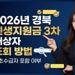 경북 민생지원금 3차 대상자