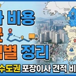 이사 비용 평균 지역별 정리