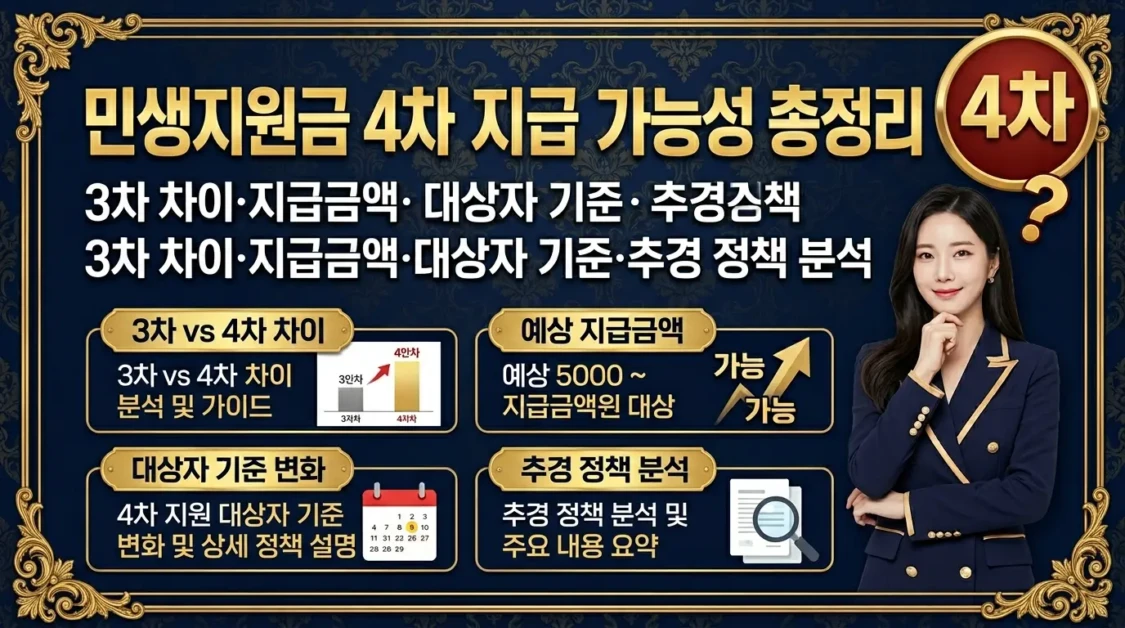 민생지원금 4차 지급 가능성 총정리(+3차 차이·지급금액·대상자 기준·추경 정책 분석) 2 민생지원금 4차 지급