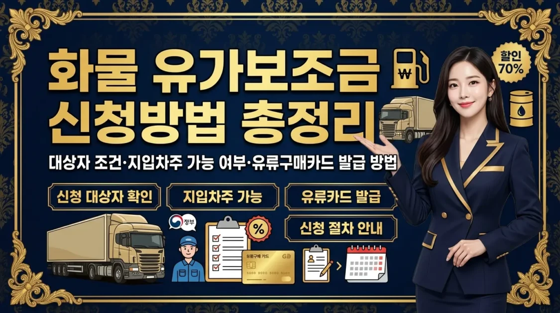 화물 유가보조금 신청방법 총정리(+대상자 조건·지입차주 가능 여부·유류구매카드 발급 방법) 2 화물 유가보조금