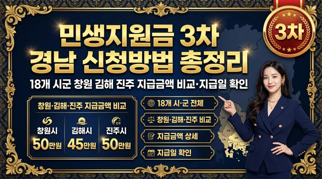 민생지원금 3차 경남 신청방법 총정리(+18개 시군 창원 김해 진주 지급금액 비교·지급일 확인) 2 민생지원금 3차 경남