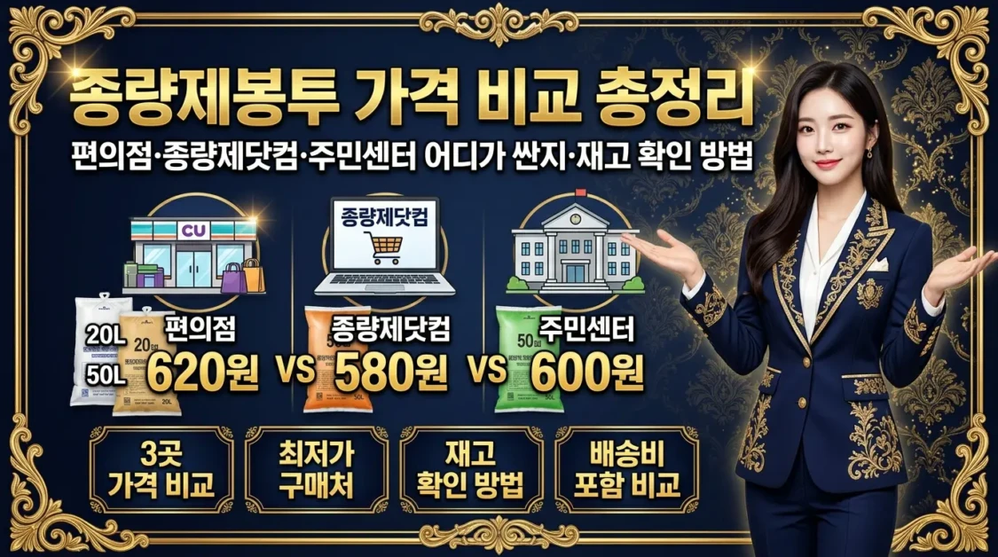 종량제봉투 가격 비교 총정리(+편의점·종량제닷컴·주민센터 어디가 싼지·재고 확인 방법) 2 종량제봉투 가격