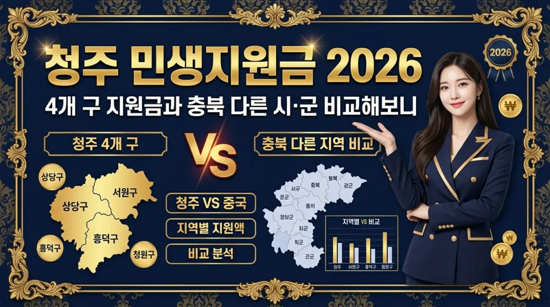 청주 민생지원금 2026, 4개 구 지원금과 충북 다른 시·군 비교 총정리 2 professional luxurious youtube thumbnail design wi 1774622379140