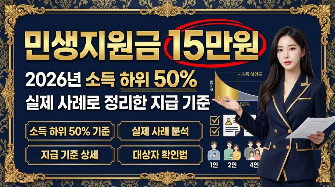 민생지원금 15만원, 2026년 소득 하위 50% 실제 사례로 정리한 지급 기준 2 민생지원금 15만원