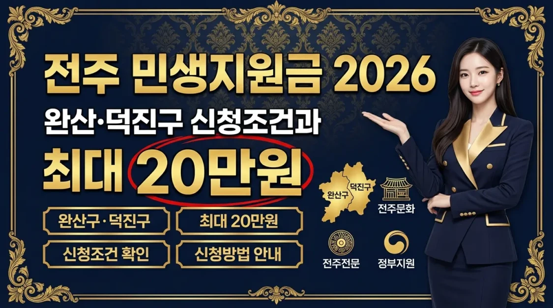 전주 민생지원금 2026, 완산·덕진구 신청조건과 최대 20만원 받는 방법 2 전주 민생지원금