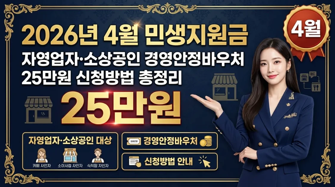 2026년 4월 민생지원금, 자영업자·소상공인 경영안정바우처 25만원 신청방법 총정리 2 professional luxurious youtube thumbnail design wi 1774624459884