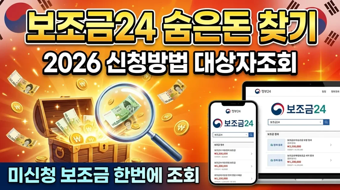 보조금24 숨은 돈 신청방법 및 2026년 대상자 조회 총정리 2 보조금24 숨은 돈