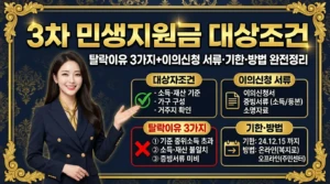 3차 민생지원금 대상 조건은 무엇인가요? | 가구별 자격 기준 + 탈락 이유 + 이의신청 방법 총정리 5 3차 민생지원금 대상 조건