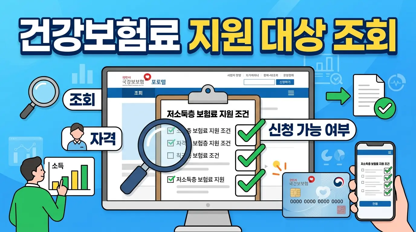 건강보험료 지원 대상 조회 방법