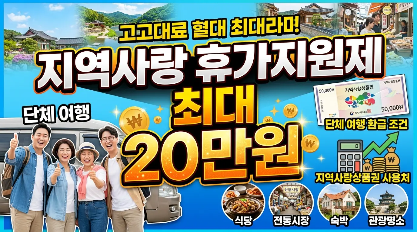 지역사랑 휴가지원제 최대 20만원 받는 방법