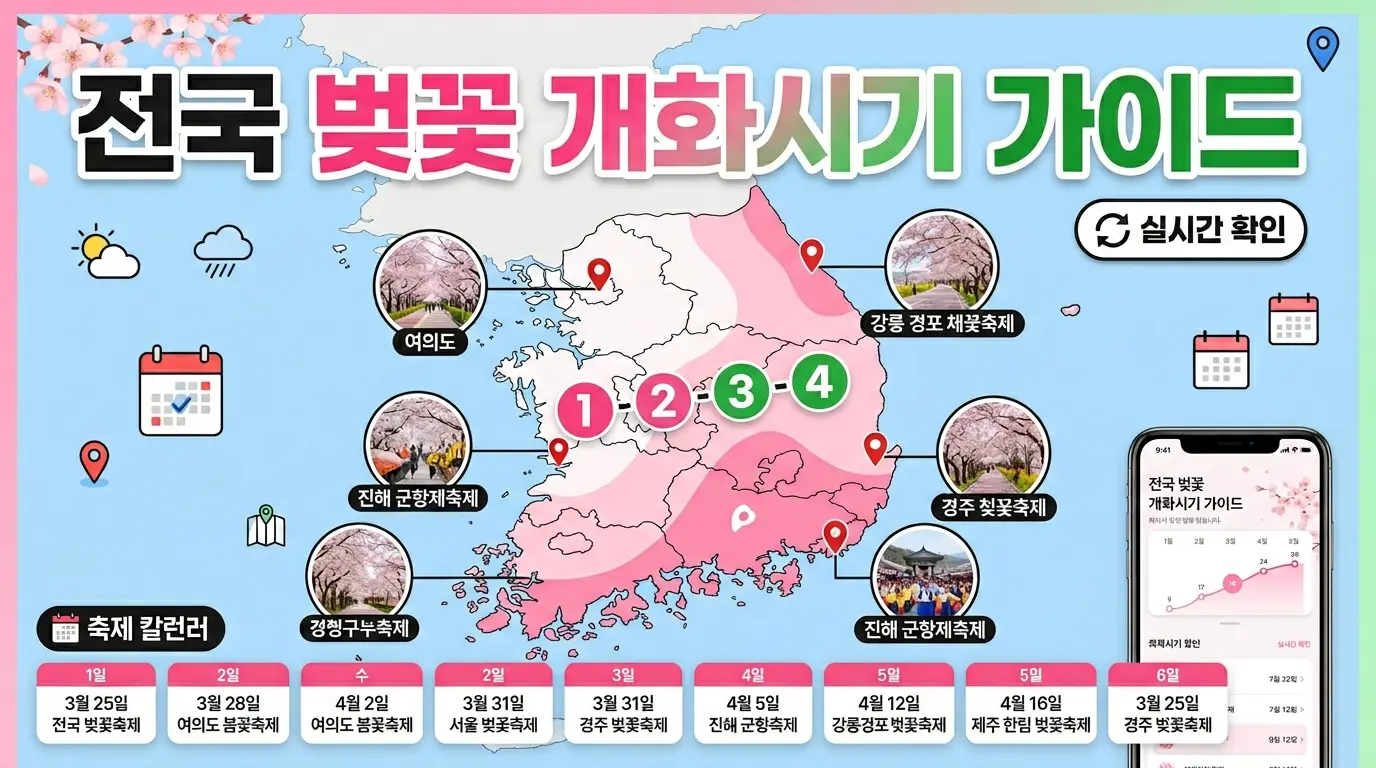 전국 벚꽃 개화시기