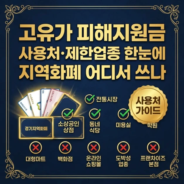 고유가 피해지원금 사용처·제한업종 한눈에|지역화폐 어디서 쓰나 2 고유가 피해지원금 사용처