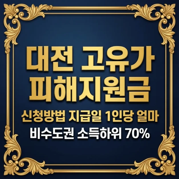 2026 대전 고유가 피해지원금 신청방법 지급일 1인당 얼마 총정리 2 2026 대전 고유가 피해지원금 신청방법