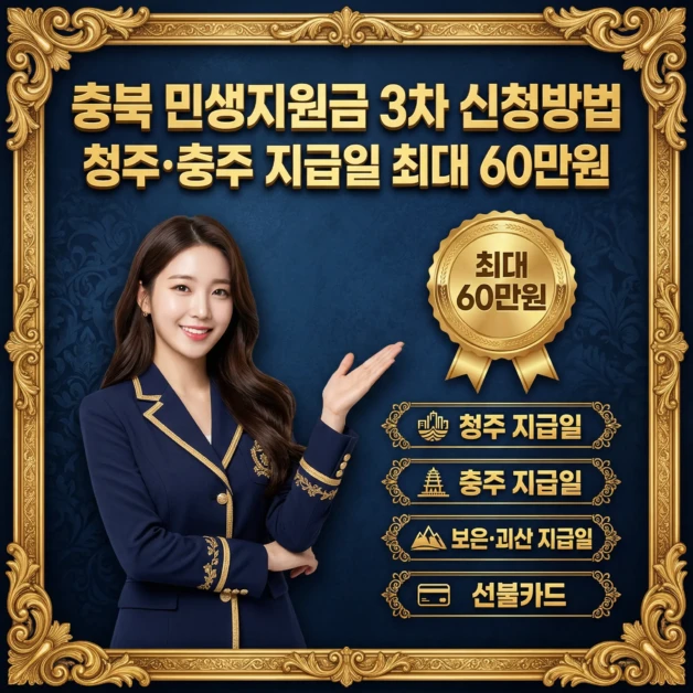 2026 충북 민생지원금 3차 신청방법 청주·충주 지급일 및 최대 60만원 총정리 2 충북 민생지원금 3차