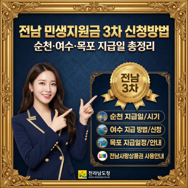 2026 전남 민생지원금 3차 신청방법 순천·여수·목포 지급일 총정리 2 전남 민생지원금 3차